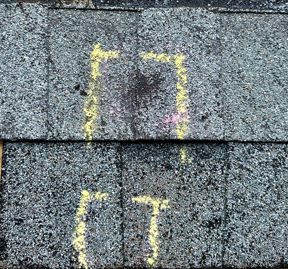 Hail cannon test one: untreated shingle half cracked, GoNano-treated half undamaged