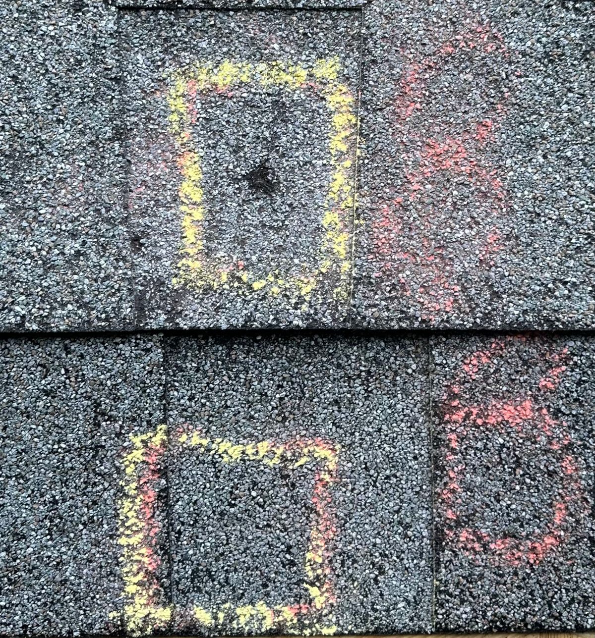 Hail cannon test three: untreated shingle half lost granules, GoNano-treated half undamaged